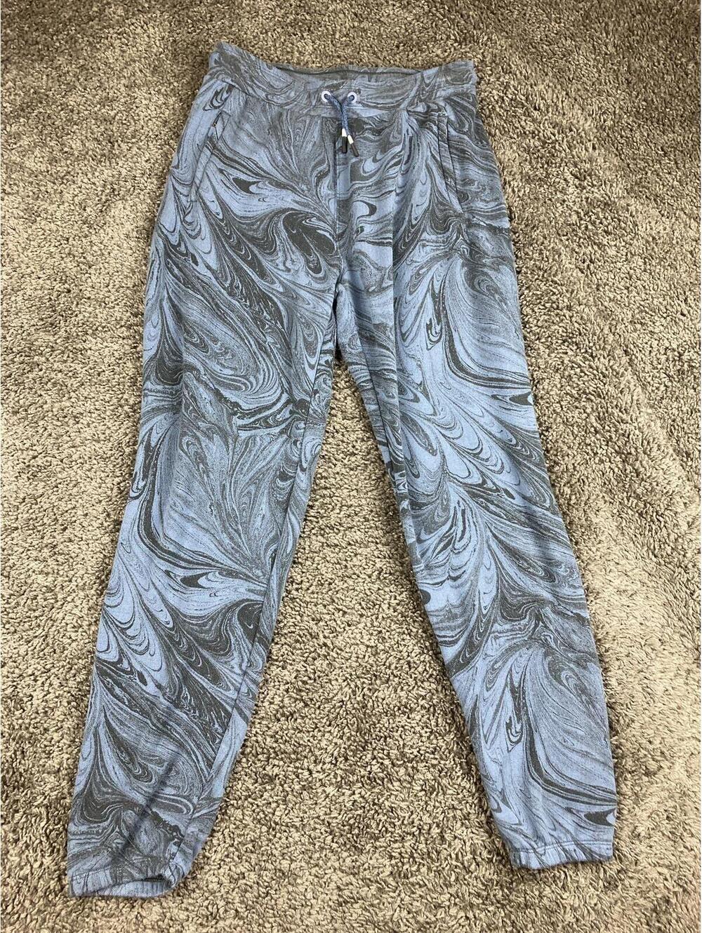Athleta Girl Warm Up 2.0 Jogger Pants Blue Marble Swirl Fleece Soft  Sz XXL 16